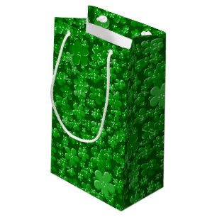 Petit Sac Cadeau Fleurs éparses, Sac-CADEAUX Vert S