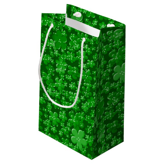 Petit Sac Cadeau Fleurs éparses, Sac-CADEAUX Vert S (Dos Angle)