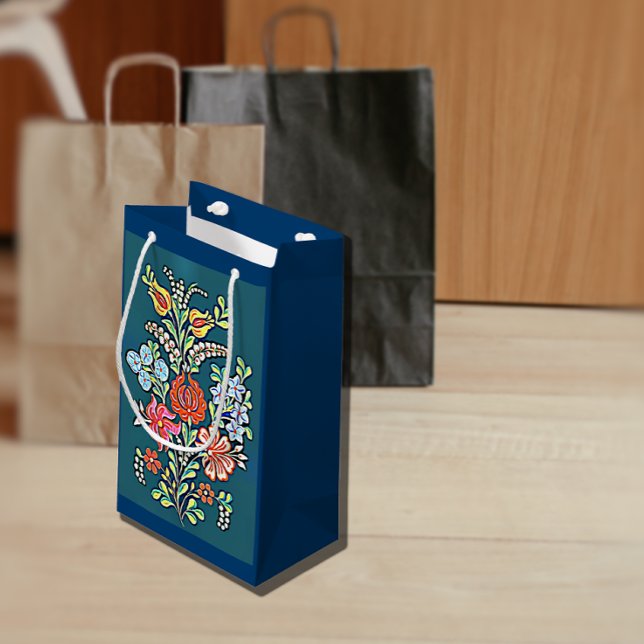 Petit Sac Cadeau Fleurs hongroises colorées (Créateur téléchargé)