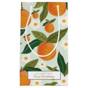 Petit Sac Cadeau Fleurs orange Little Cutie Anniversaire