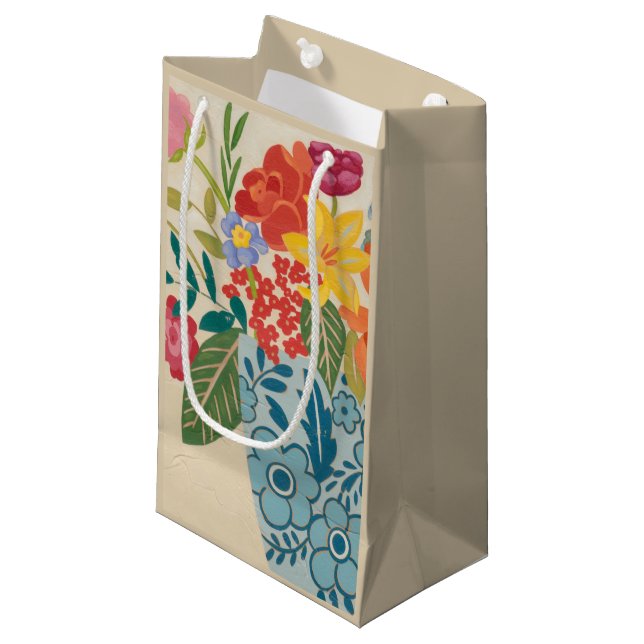 Petit Sac Cadeau Fleurs printanières I (Devant Angle)