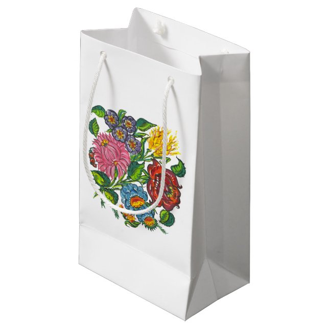 Petit Sac Cadeau Fleurs rustiques hongroises (Devant Angle)