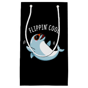 Petit Sac Cadeau Flippin Cool Drôle Dolphin Pun Dark BG