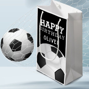 Petit Sac Cadeau Football Ball Joyeux Anniversaire Nom des enfants