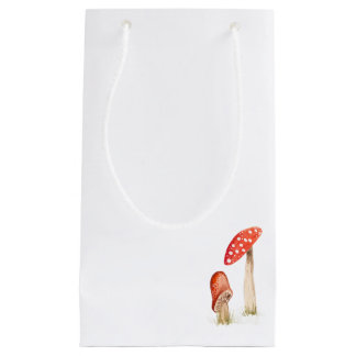 Petit Sac Cadeau Forêt Champignons Aquarelle Fantaisiste