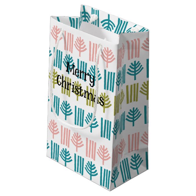 Petit Sac Cadeau Forêt de Noël (Dos Angle)