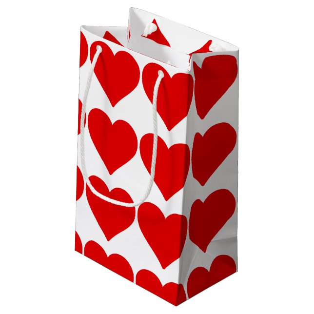 Petit Sac Cadeau Forme de cœur rouge amour classique minimalisme (Dos Angle)