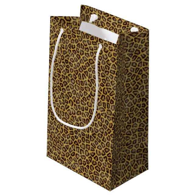 Petit Sac Cadeau Fourrure de léopard (Dos Angle)