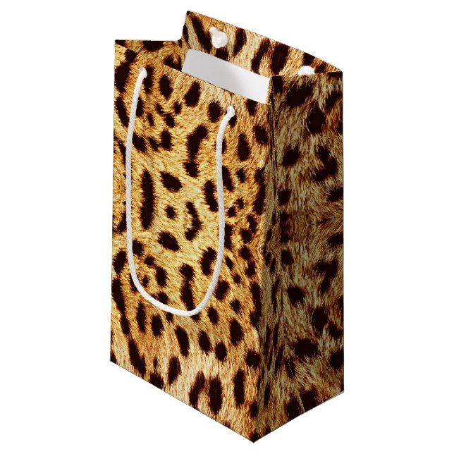 Petit Sac Cadeau fourrure élégante de léopard (Devant Angle)