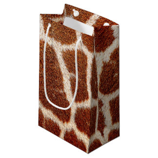 Petit Sac Cadeau Fourrure originale de girafe