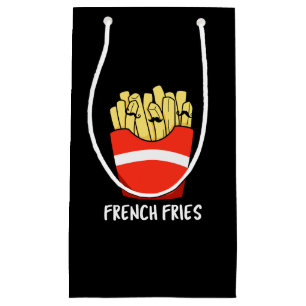 Petit Sac Cadeau French Fries Funny Fast Food Pun Dark BG