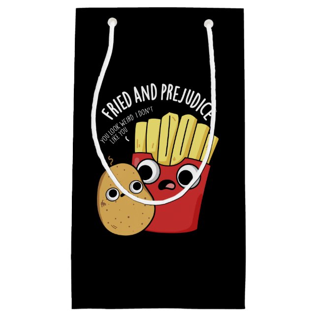 Petit Sac Cadeau Frit Et Préjudice Funy Fries Pun Dark BG (Devant)