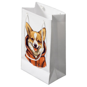 Petit Sac Cadeau Funny Corgi portant le Sweat - shirt à capuche