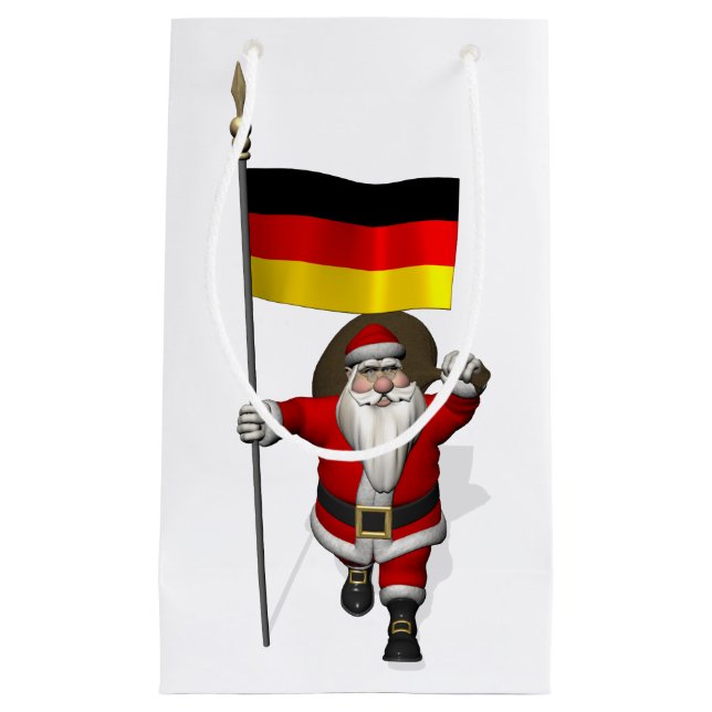 Petit Sac Cadeau Funny Père Noël Avec L'Ensigne D'Allemagne (Devant)