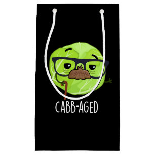 Petit Sac Cadeau Funny Vieux Veggie Vieux Cabbage Pun Dark BG