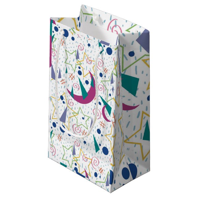 Petit Sac Cadeau Galaxie Arcade 90s - Blanc (Devant Angle)