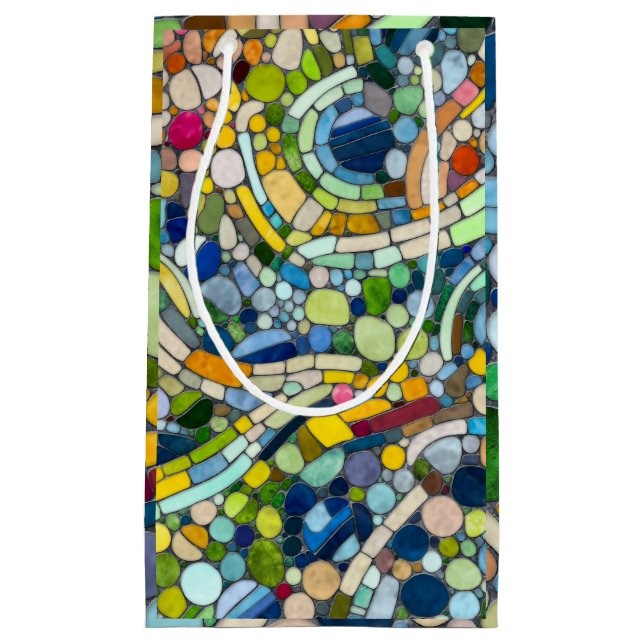 Petit Sac Cadeau Galets colorés Art Mosaïque (Devant)