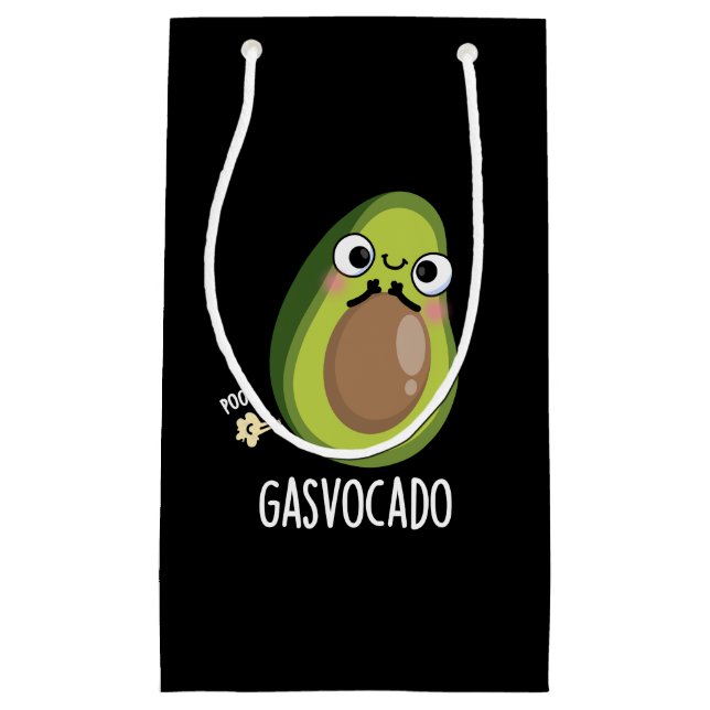 Petit Sac Cadeau Gasvocado Drôle Farny Farting Avocado Pun Dark BG (Devant)