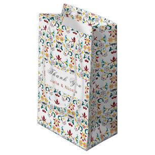 Petit Sac Cadeau Géométrie Vintage Motif Classique Intricé Mariage