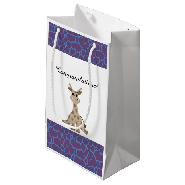 Petit Sac Cadeau Girafe assise (Devant Angle)