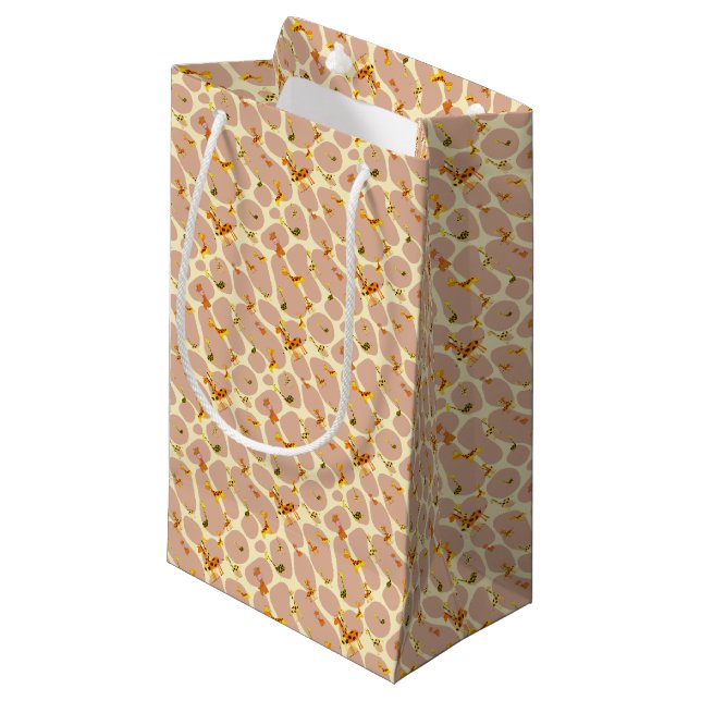 Petit Sac Cadeau Giraffes (Devant Angle)