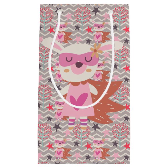 Petit Sac Cadeau Girl Superhero Bunny (Devant)