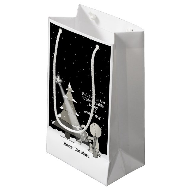 Petit Sac Cadeau Giver cadeau-Joyeux Noël (Devant Angle)