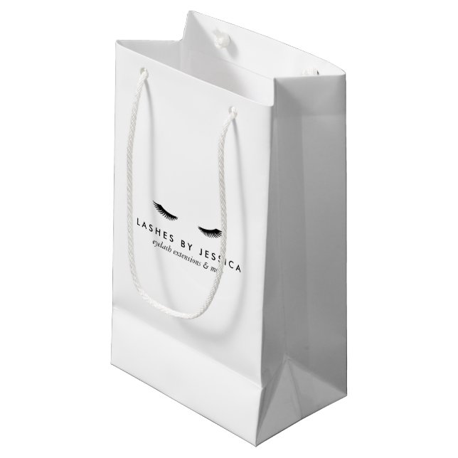 Petit Sac Cadeau Glam Eyelashes noir et blanc (Devant Angle)