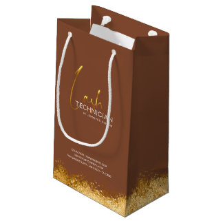 Petit Sac Cadeau Glamorous Gold & Brown Lash Tech