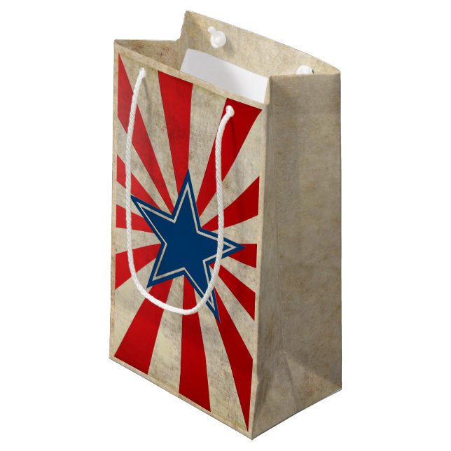 Petit Sac Cadeau Gloire âgée - rouge, blanc et bleu (Devant Angle)