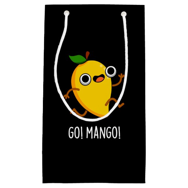Petit Sac Cadeau Go Mango Funny Running Mango Pun Dark BG (Devant)