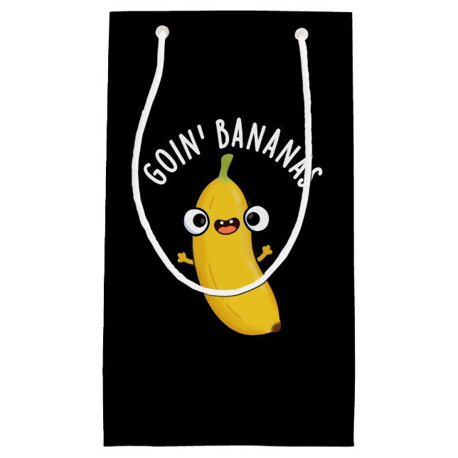 Petit Sac Cadeau Goin Bananes Funky Fruit Pun Dark BG (Devant)