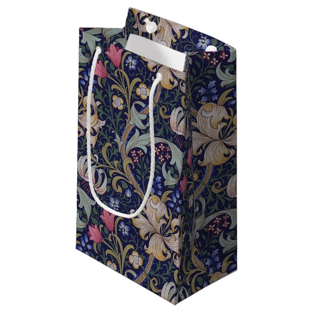 Petit Sac Cadeau Golden Lily, William Morris (Devant Angle)