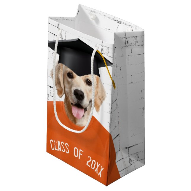 Petit Sac Cadeau Golden Retriever Graduate (Devant Angle)