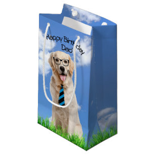 Petit Sac Cadeau Golden Retriever pour l'anniversaire de papa