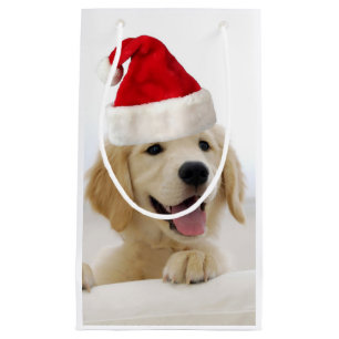 Petit Sac Cadeau Golden Retriever Puppy Christmas