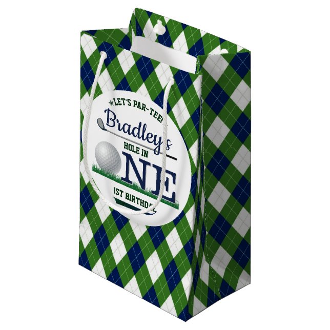 Petit Sac Cadeau Golf PAR-TEE 1er anniversaire (Devant Angle)