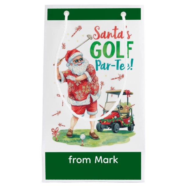 Petit Sac Cadeau Golf Par-Tee Christmas Party with Santa Claus  (Devant)