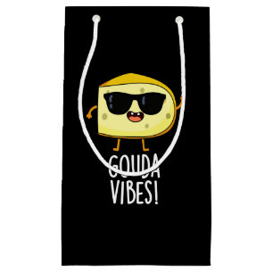 Petit Sac Cadeau Gouda Vibes Blague de Fromage Drôle Fond Sombre