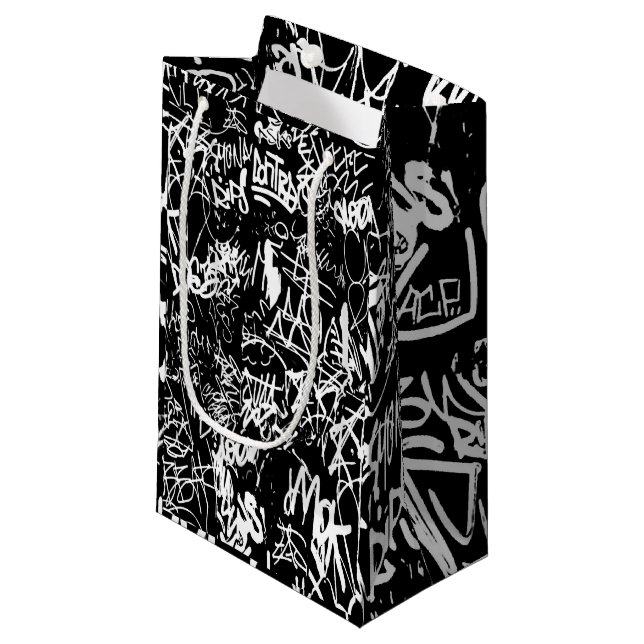 Petit Sac Cadeau Graffiti Collage Abstrait Motif d'impression (Devant Angle)