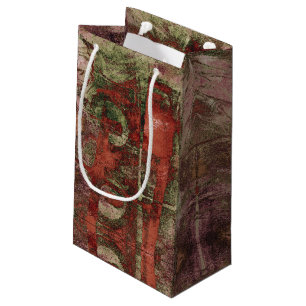 Petit Sac Cadeau Graffiti peint Grunge Automne Rouge Vert rouille