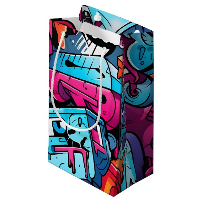 Petit Sac Cadeau Graffiti Street Art Splash (Devant Angle)