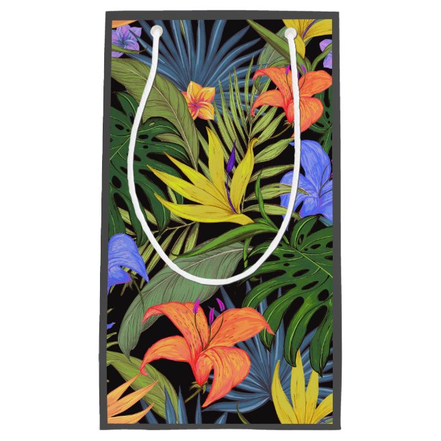 Petit Sac Cadeau Graphique de fleur d'Aloha de Hawaii tropical (Devant)