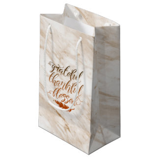 Petit Sac Cadeau Gratuit Merci Bienheureux Marbre Moderne Plume