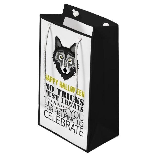 Petit Sac Cadeau Gray Wolf, Parti d'Halloween (Devant Angle)