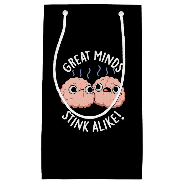 Petit Sac Cadeau Great Minds Putain Comme Funny Cerveau Pun Dark BG (Devant)