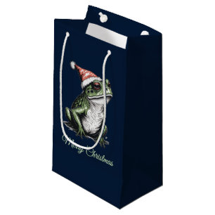 Petit Sac Cadeau Grenouille de Noël Cottagecore Vintage victorien