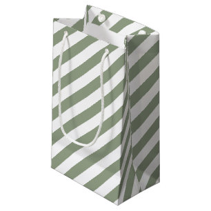Petit Sac Cadeau Grille verte et blanche