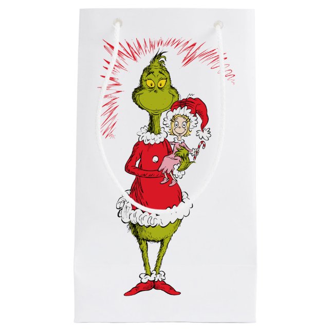 Petit Sac Cadeau Grinch Holds Cindy Lou Who (Devant)