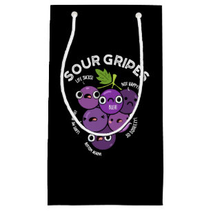 Petit Sac Cadeau Gripes aigre amusant Graphe Fruit Pun Dark BG